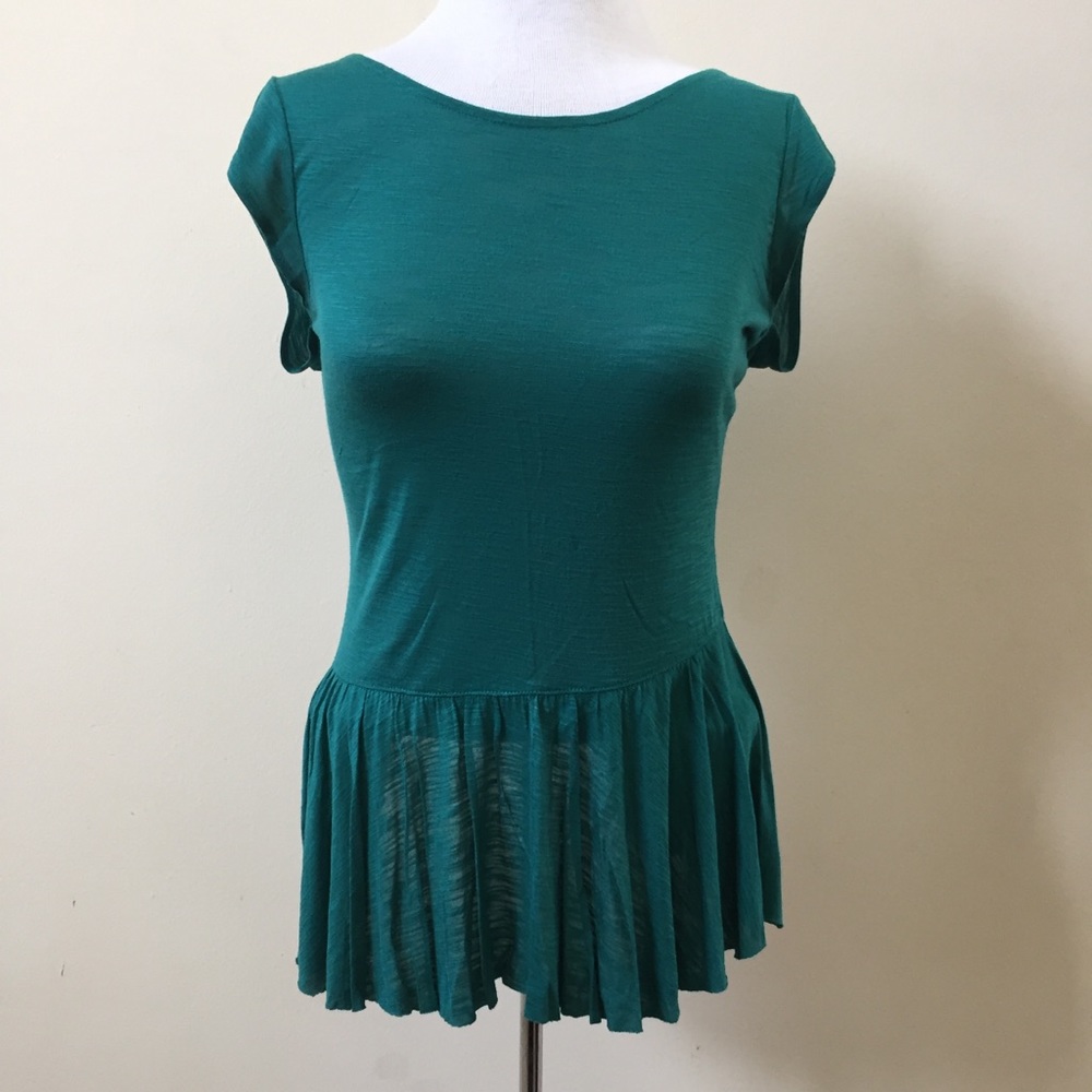 American Eagle Teal Peplum Top